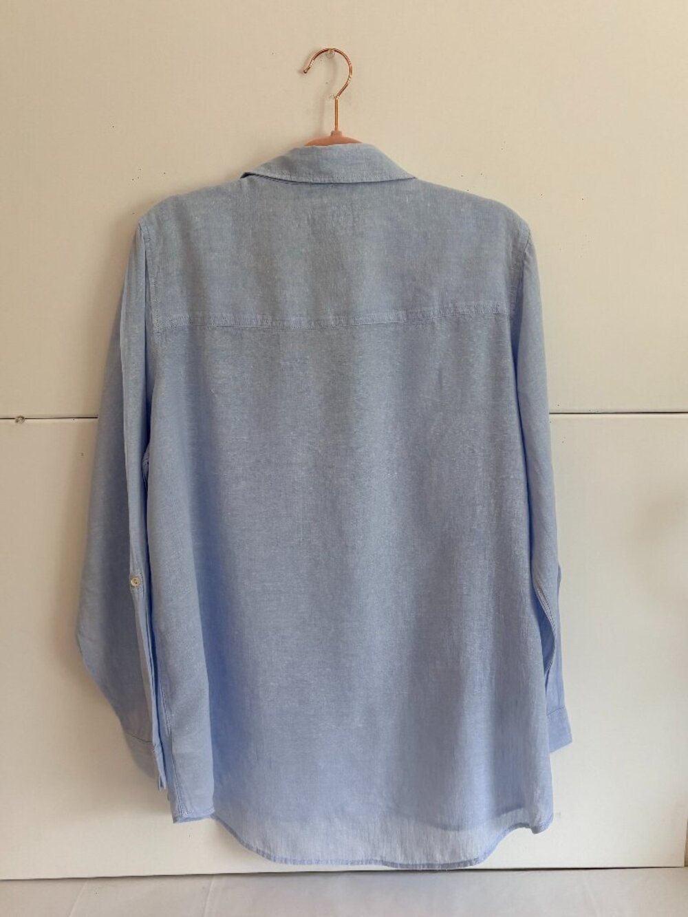 Sigrid Olsen Woman's 100% Linen Light Blue Long Sleeve Top/Shirt Size XL - Picture 3 of 6